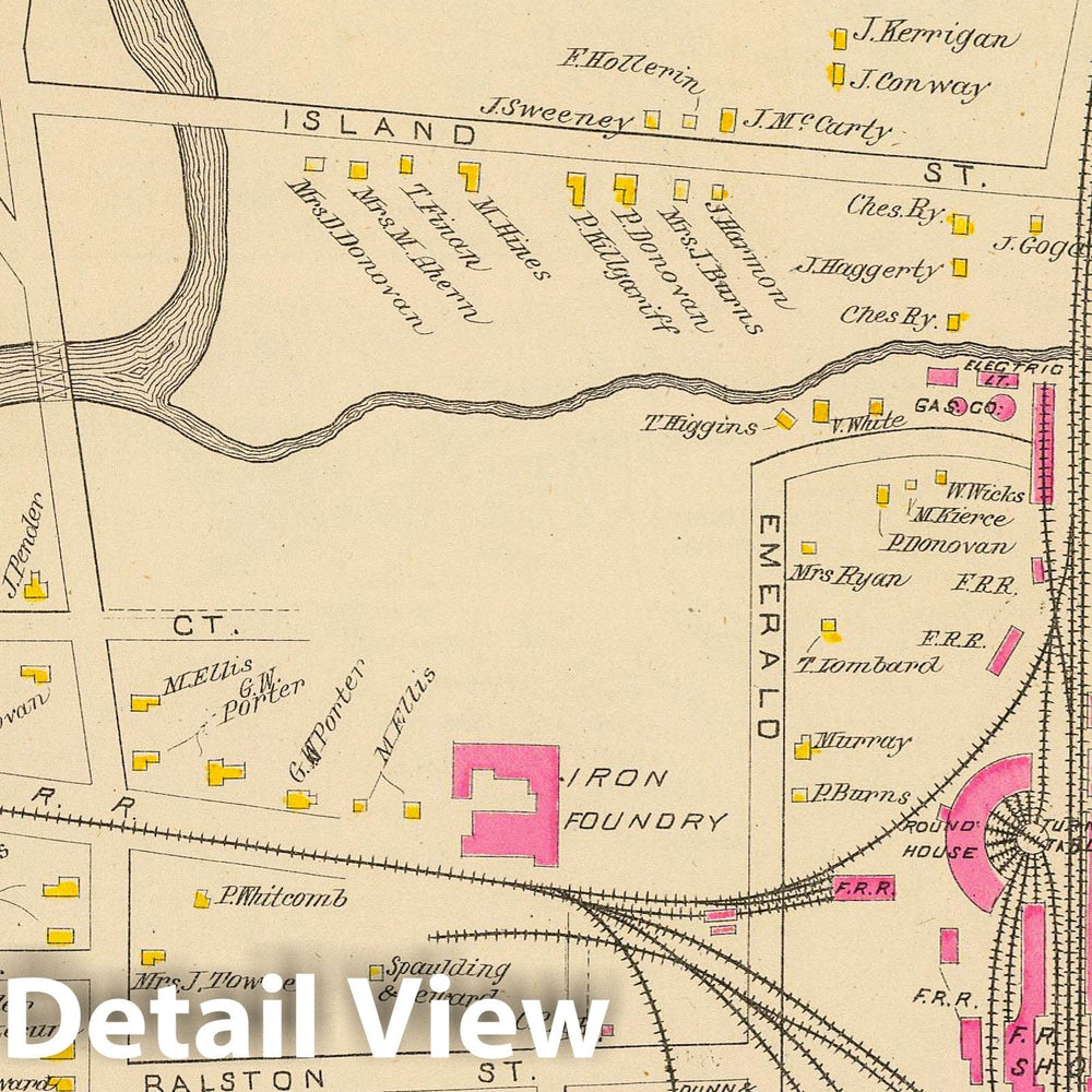 Historic Map : 1892 Keene, Ward 5. - Vintage Wall Art