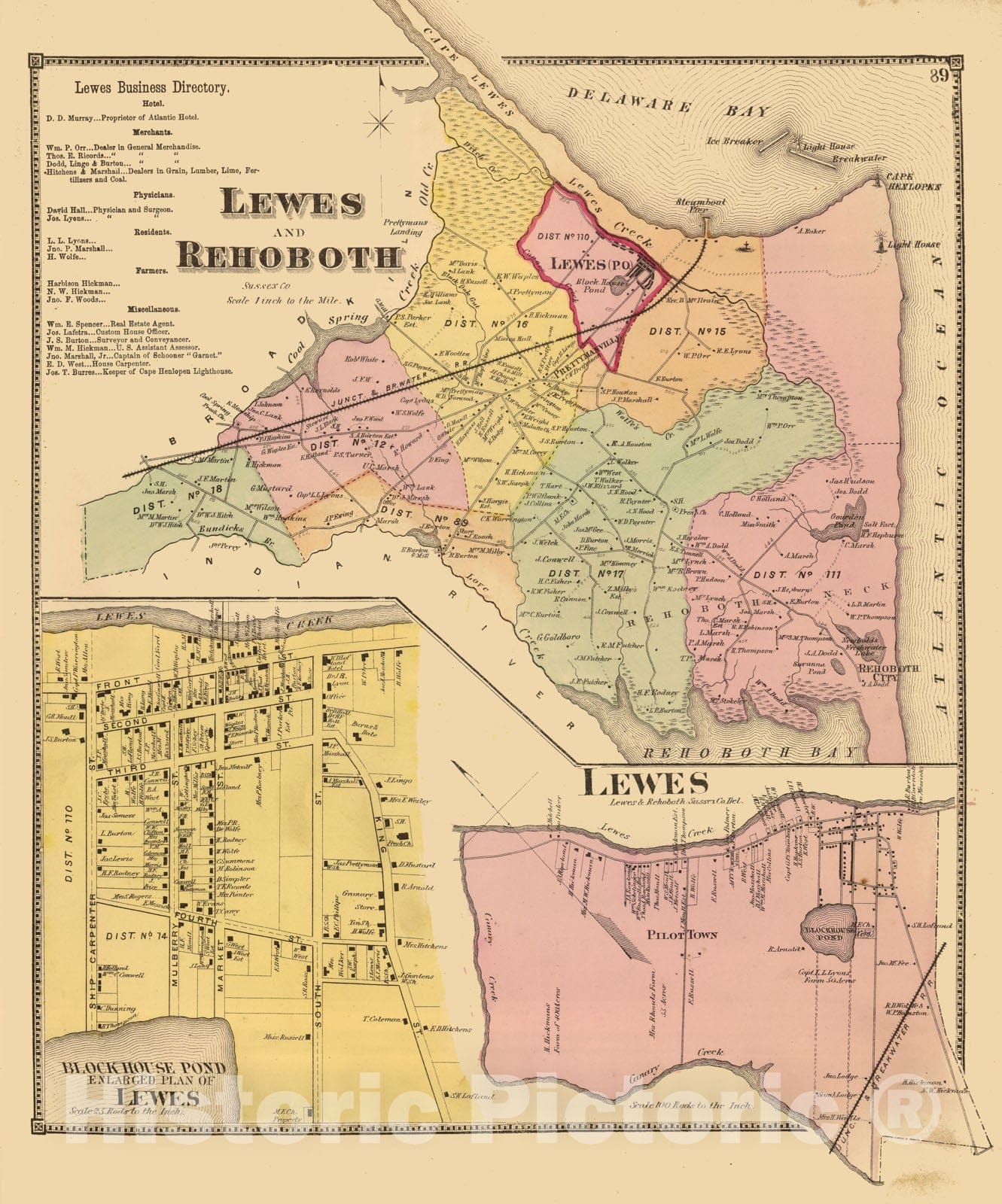 Historic Map - 1869 Cincinnati 9, wards 11, 19. - Vintage Wall Art