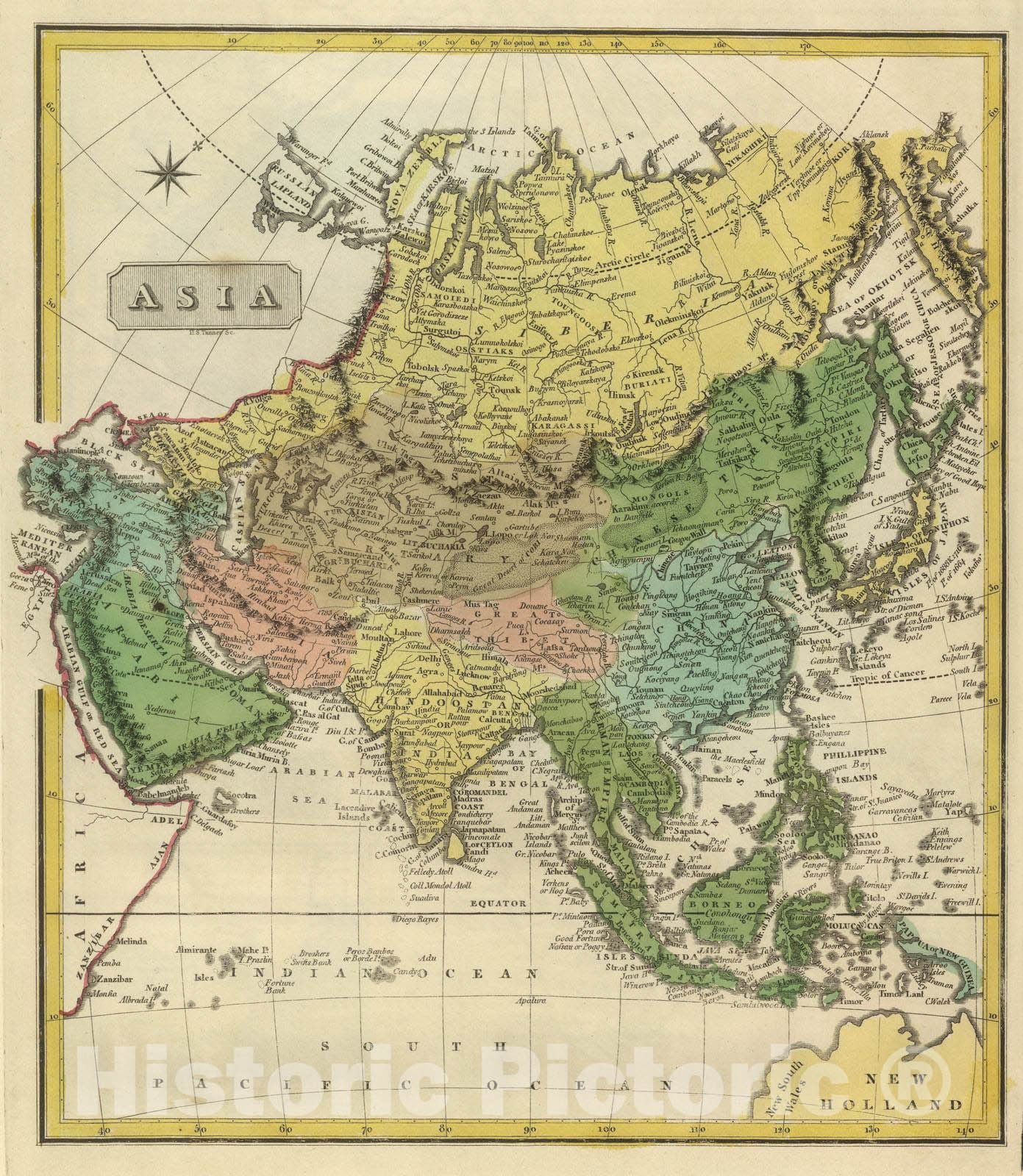 Historic Wall Map : 1816 Asia. - Vintage Wall Art