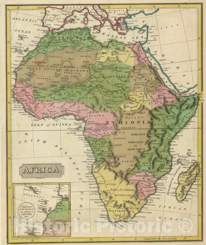 Historic Map : 1816 Africa. - Vintage Wall Art