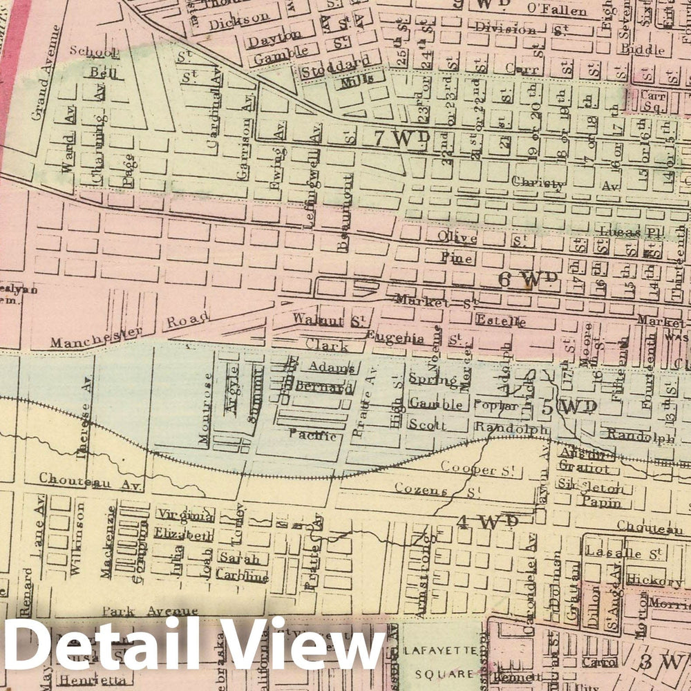 Historic Map : 1884 St. Louis. - Vintage Wall Art