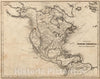 Historic Map : School Atlas - 1849 Physical Map Of North America - Vintage Wall Art
