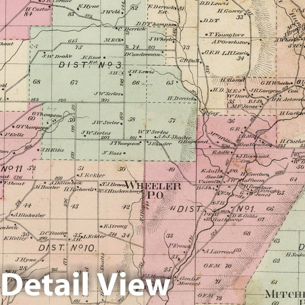 Wheeler Indianamap Historic Map : 1873 Wheeler. - Vintage Wall Art – Historic Pictoric