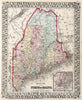 Historic Map : 1874 County Map of the State of Maine : Vintage Wall Art