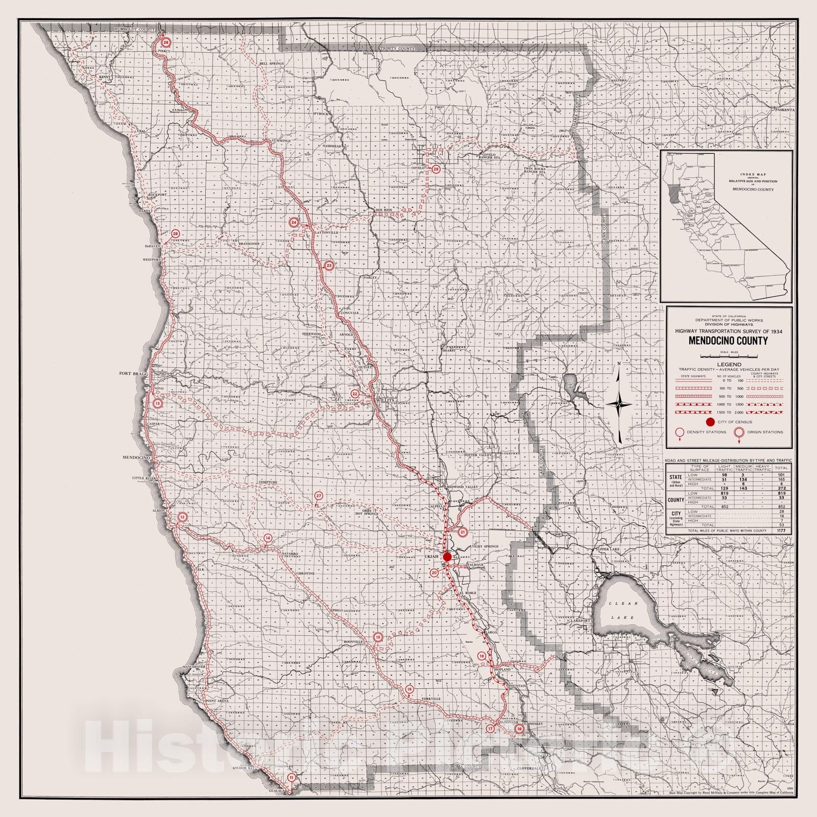 Historic Map - 1935 Mendocino County, Atlas - Vintage Wall Art