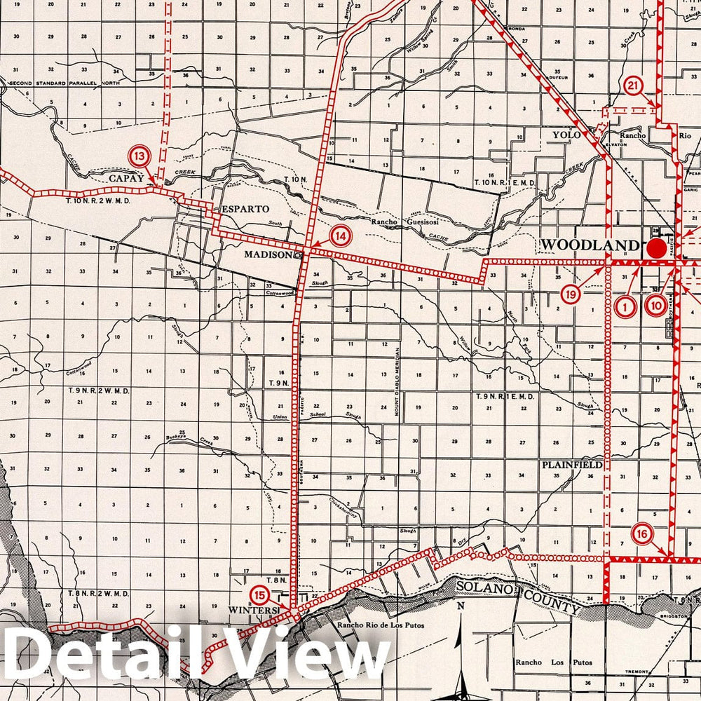 Historic Map : 1935 Yolo County. - Vintage Wall Art