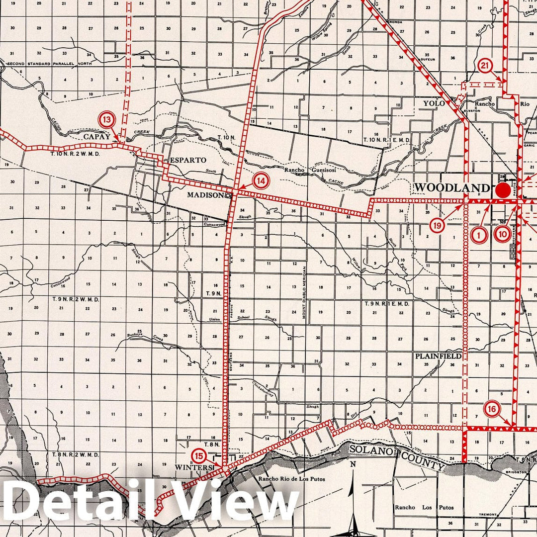 Historic Map : 1935 Yolo County. - Vintage Wall Art