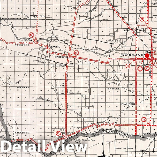 Historic Map : 1935 Yolo County. - Vintage Wall Art