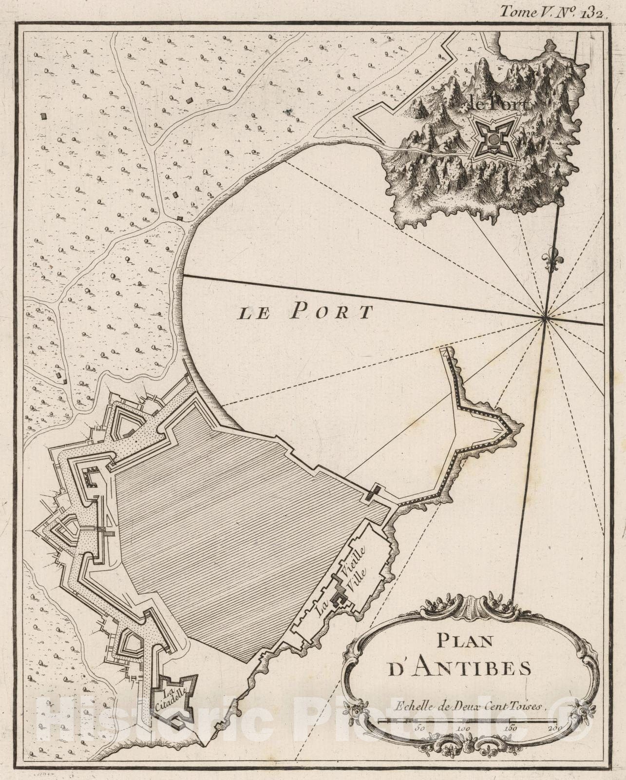 Historic Map : Chart Atlas - 1764 Plan d'Antibes - Vintage Wall Art