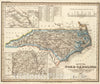 Historic Map : North Carolina, 1845 Nord Carolina. , Vintage Wall Art