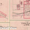 Historic Map : 1876 Plan of Portland, Jay Co, Ind. (with) Camden, Redkey, Dunkirk, Union City, Winchester. - Vintage Wall Art