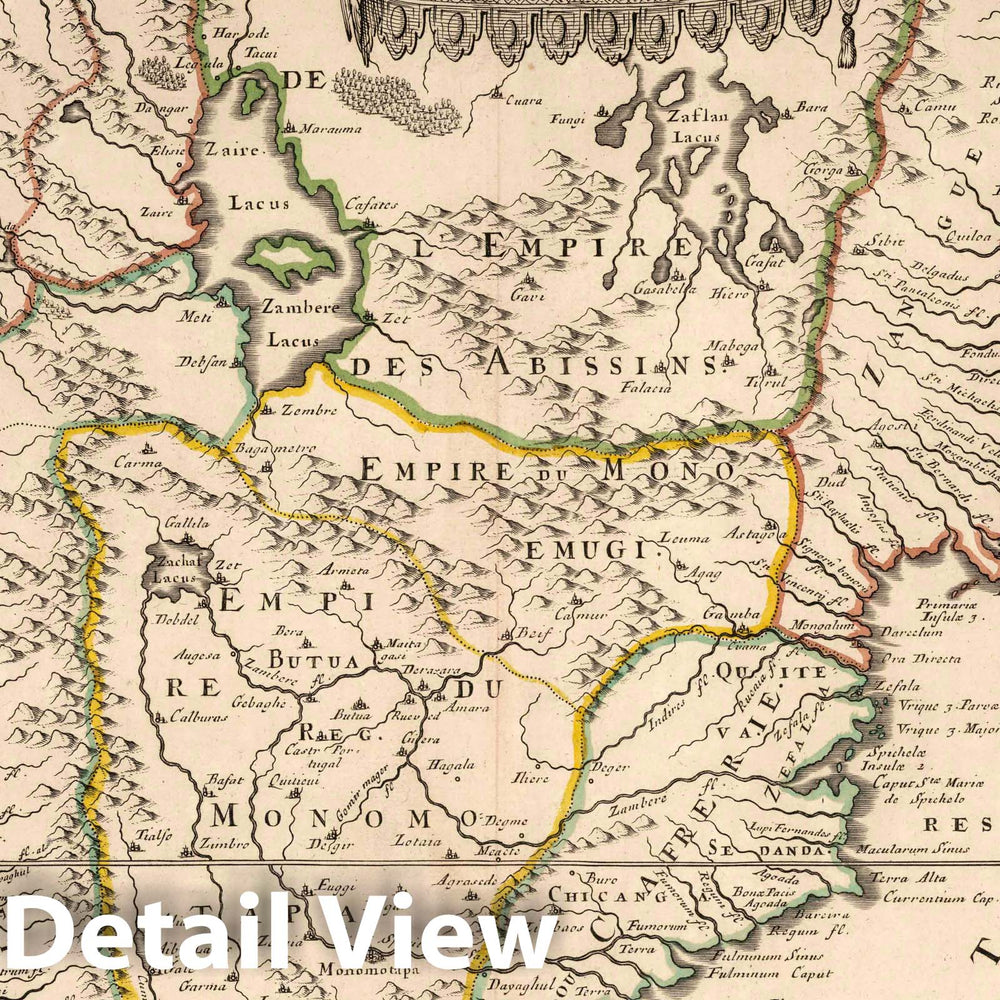 Historic Map : 1695 Lower Ethiopia: Kingdom of Congo, and Coast of Kaffirs, Kingdoms of Mutapa, and Monoemugi. - Vintage Wall Art