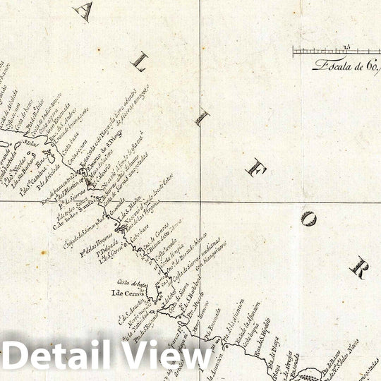 Historic Map : California, 1802 Carta de los reconocimientos hechos en 1602. , Vintage Wall Art