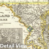 Historic Map : 1846 Maryland, Delaware. - Vintage Wall Art