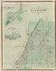 Historic Map : 1876 Plan of La Fayette (with) Battle Ground City, Village of Dayton. - Vintage Wall Art