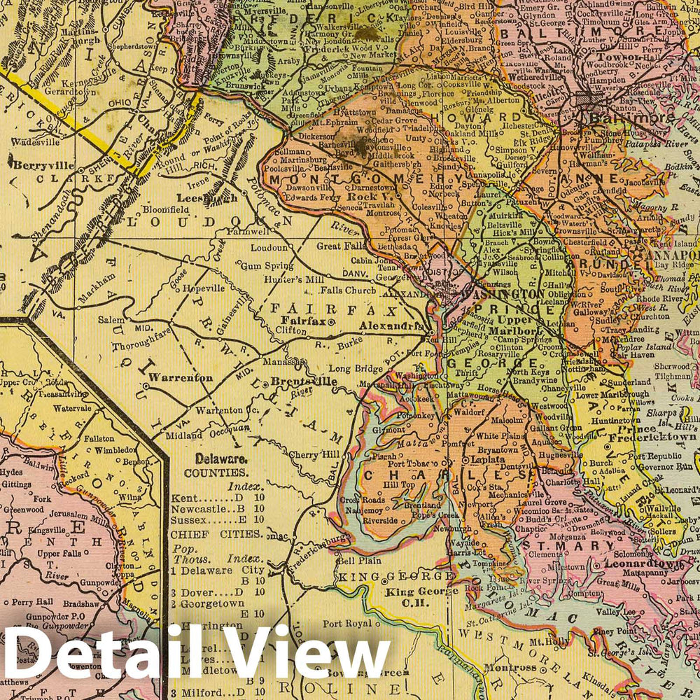 Historic Map : 1909 Maryland, Delaware. - Vintage Wall Art