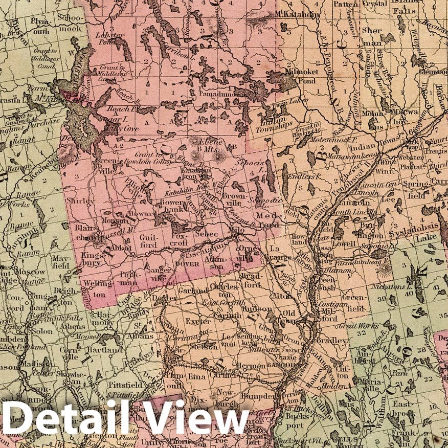 Historic Map : 1873 Maine : Vintage Wall Art