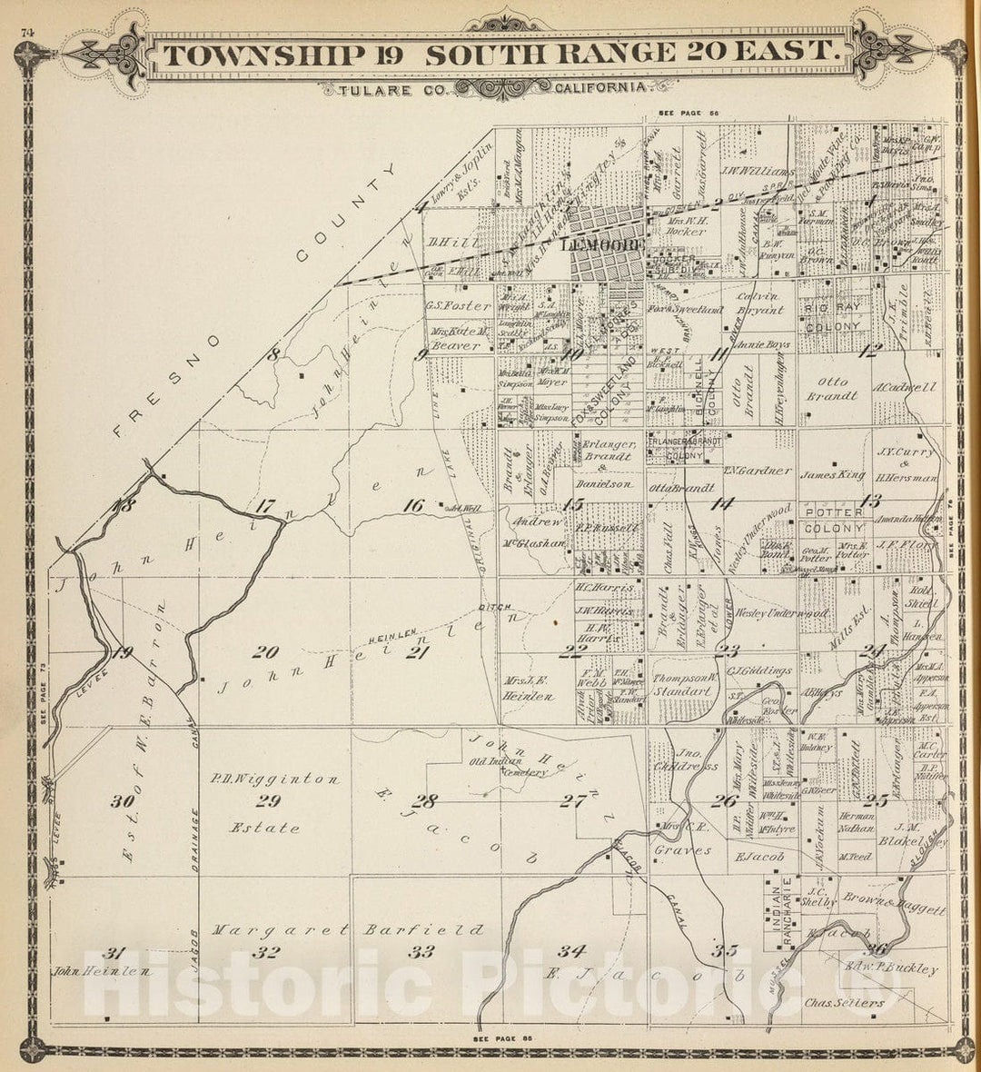 Historic Wall Map : 1892 T.19S R.20E. - Vintage Wall Art