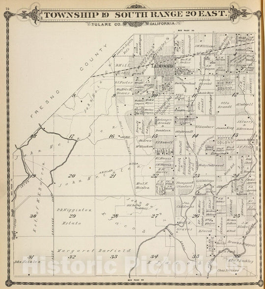Historic Wall Map : 1892 T.19S R.20E. - Vintage Wall Art