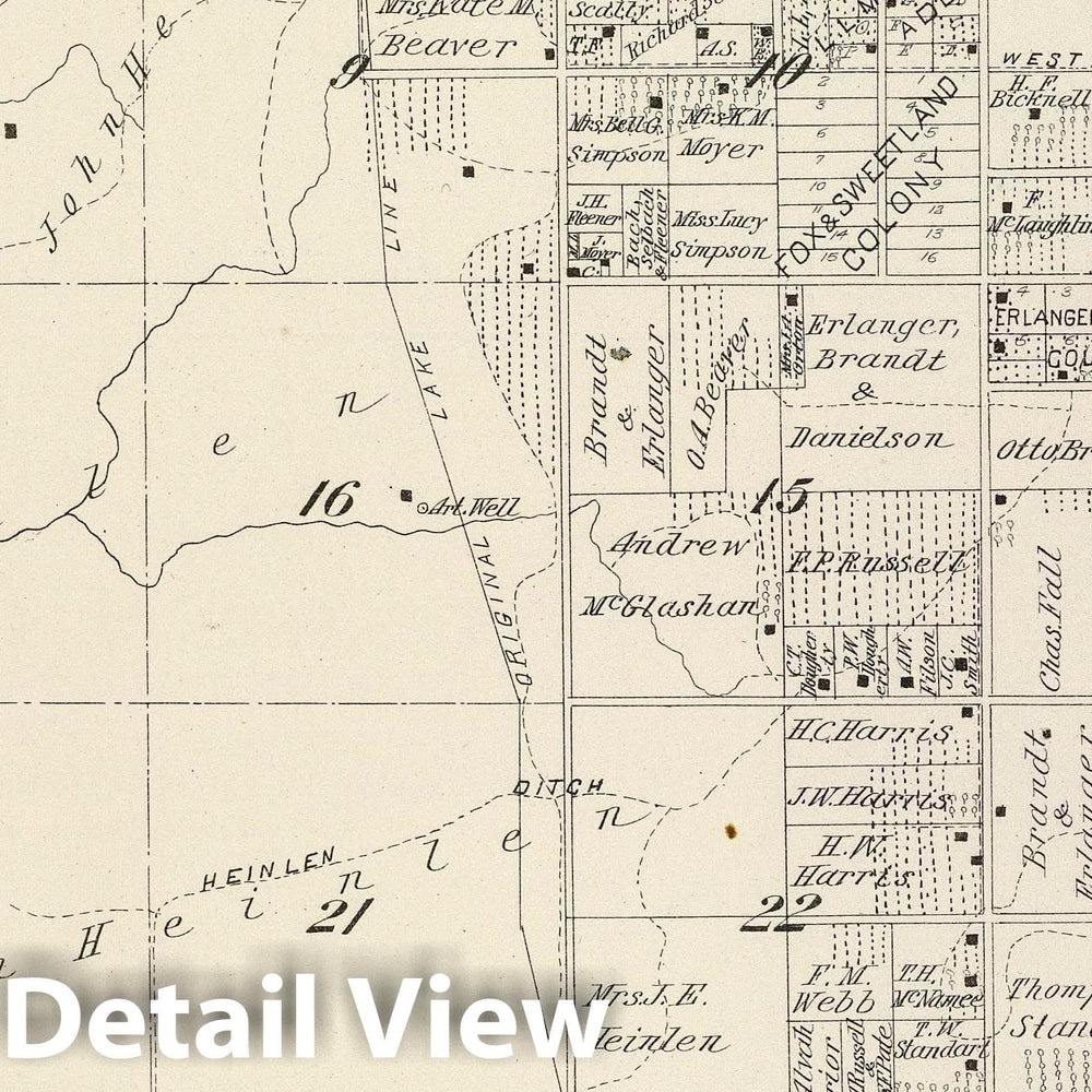 Historic Wall Map : 1892 T.19S R.20E. - Vintage Wall Art