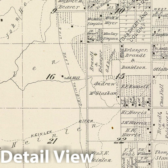 Historic Wall Map : 1892 T.19S R.20E. - Vintage Wall Art