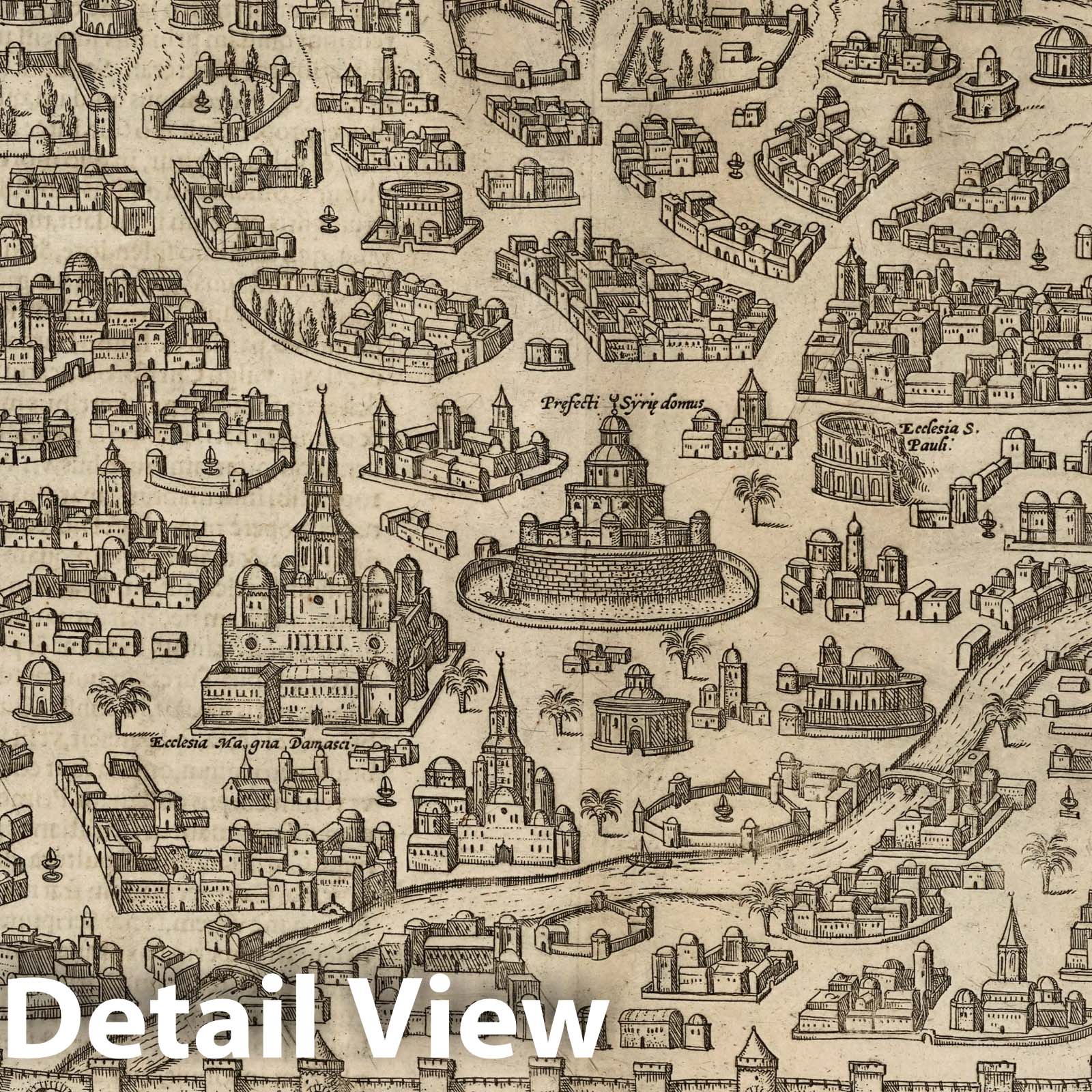 Historic Map : Damascus (Syria), 1575 Vol II (55) Damascus. , Vintage Wall Art