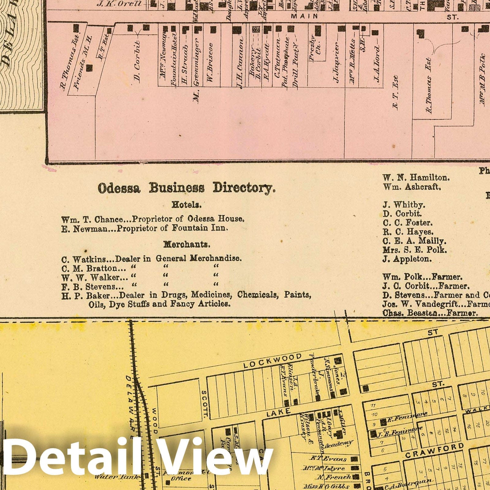 Historic Map : 1868 Middletown. - Vintage Wall Art - Historic Pictoric