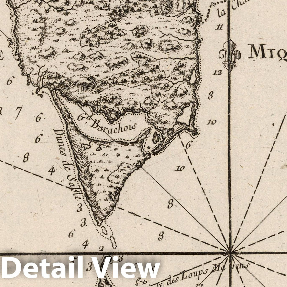 Historic Map : Saint Pierre and Miquelon 1764 Carte des Isles de St. Pierre et de Miquelon , Vintage Wall Art