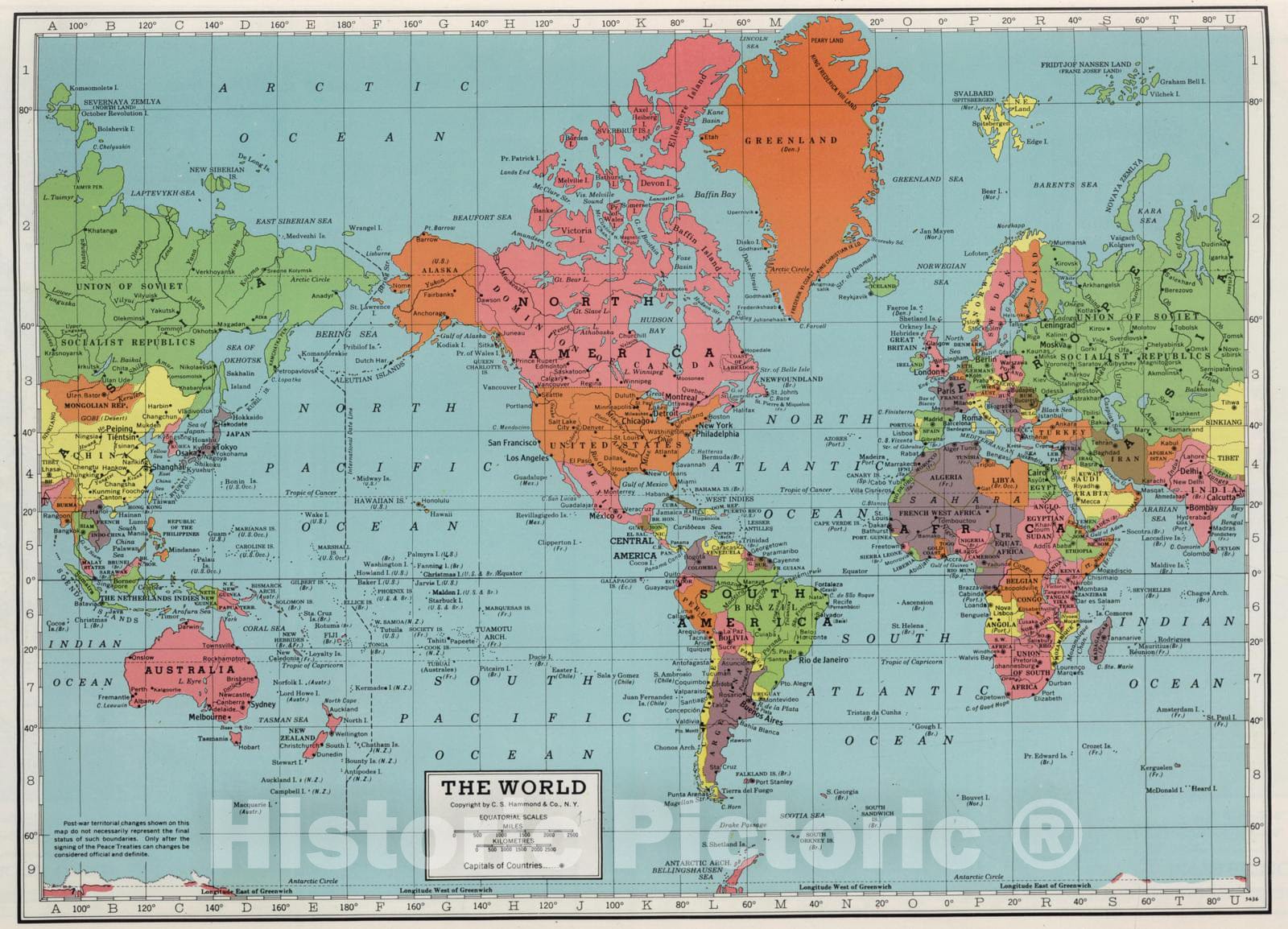 Historic Map : 1948 World. - Vintage Wall Art