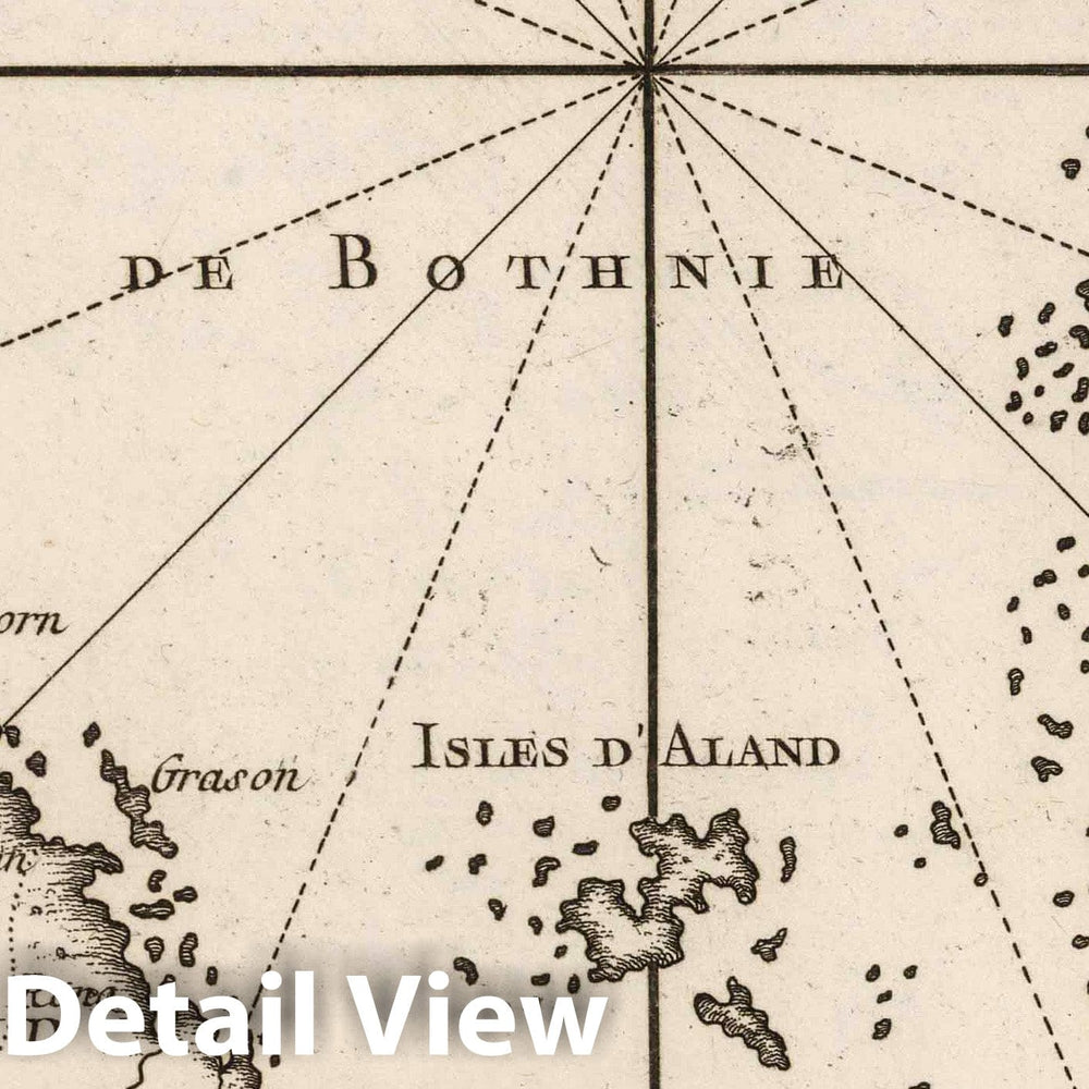 Historic Wall Map : Bothnia, Gulf of, Region, Europe 1764 Carte du Golphe de Bothnie , Vintage Wall Art