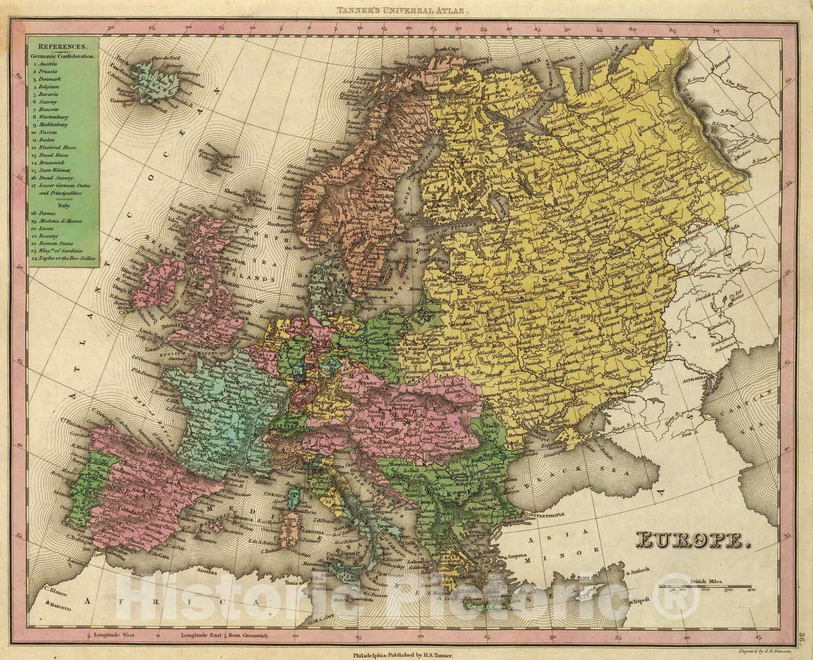 Historic Map : 1836 Europe. v1 - Vintage Wall Art – Historic Pictoric
