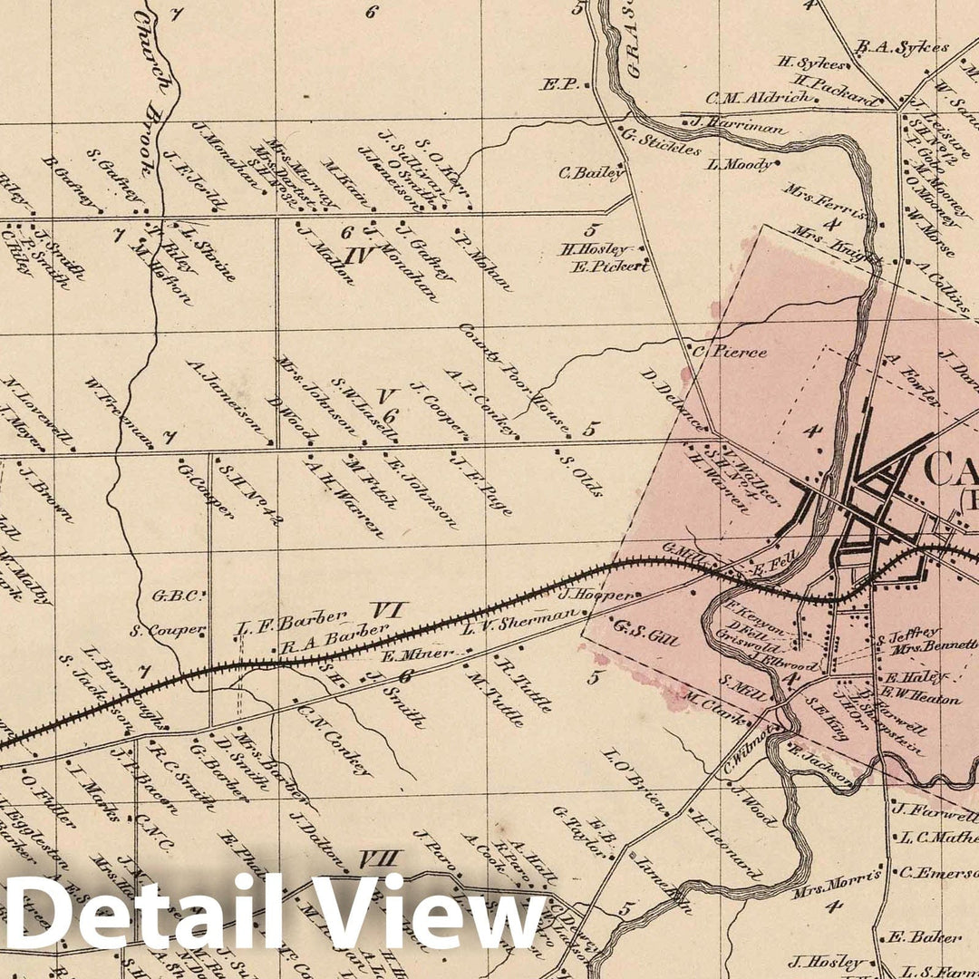 Historic Map : 1865 Canton, Saint Lawrence County, New York. v2 - Vintage Wall Art