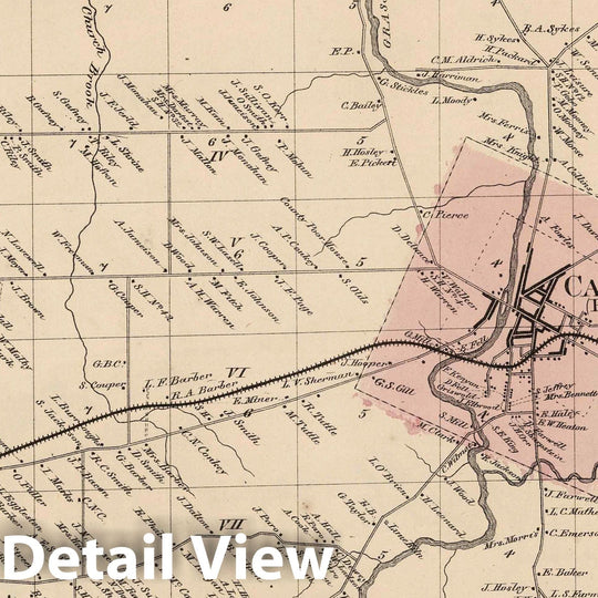 Historic Map : 1865 Canton, Saint Lawrence County, New York. v2 - Vintage Wall Art