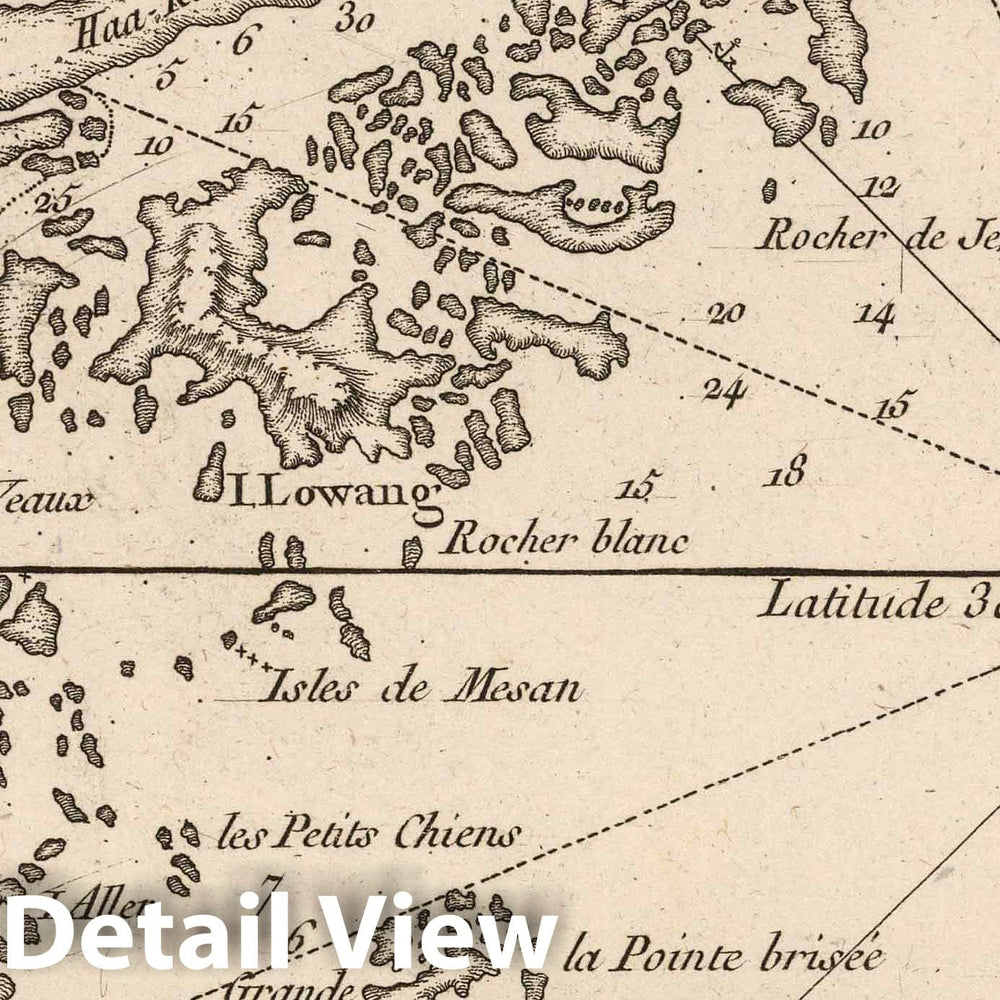 Historic Map : China, 1764 Isle de Cheu-Chan ou isle Chusan : avec les Costes et isles Voisines , Vintage Wall Art