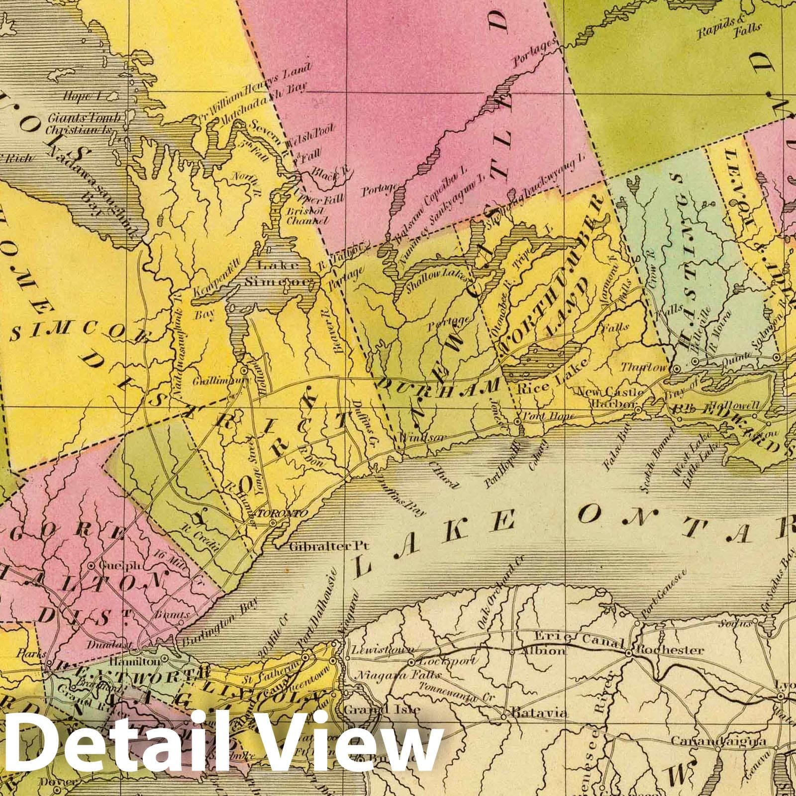 Historic Map : 1840 Upper Canada. - Vintage Wall Art