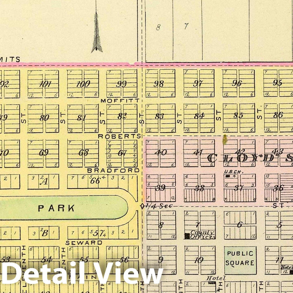 Historic Map : 1885 Seward. - Vintage Wall Art