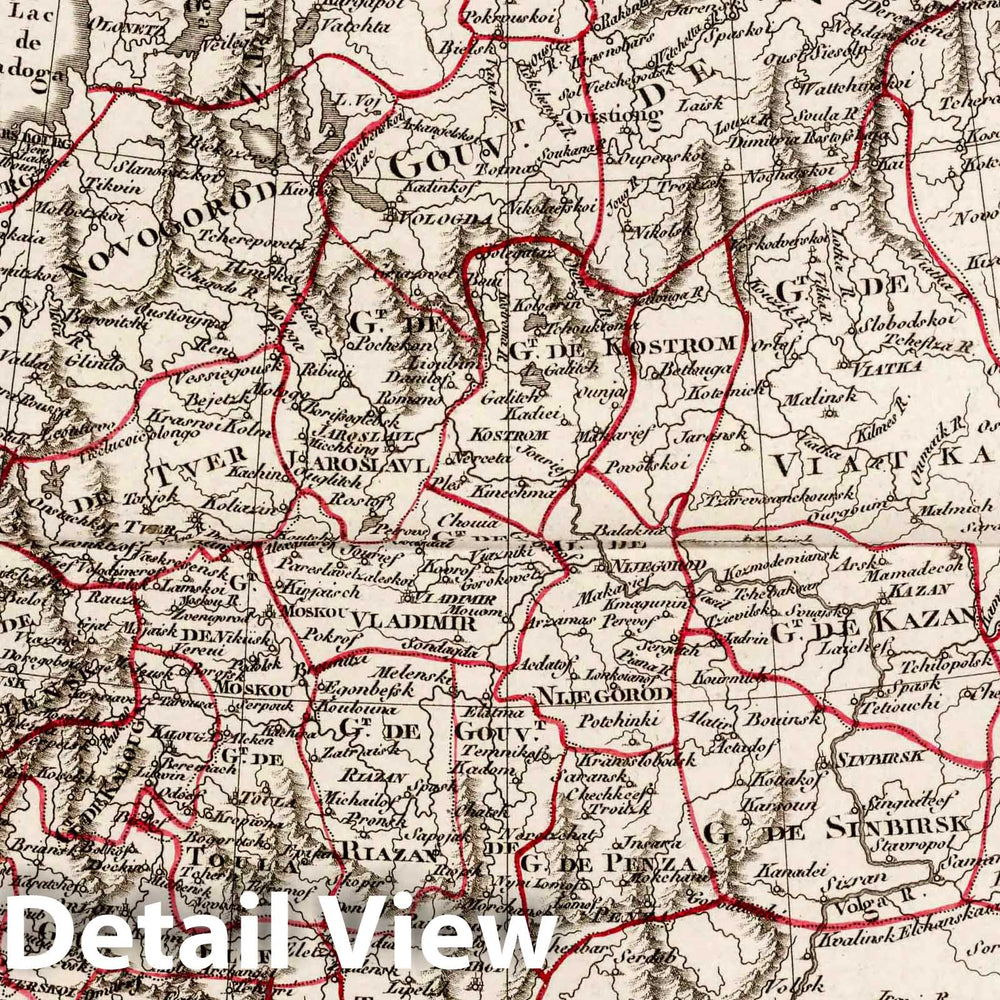 Historic Map : Russia, 1810 IX. Carte de la Russie d'Europe. , Vintage Wall Art