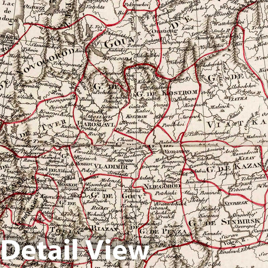 Historic Map : Russia, 1810 IX. Carte de la Russie d'Europe. , Vintage Wall Art