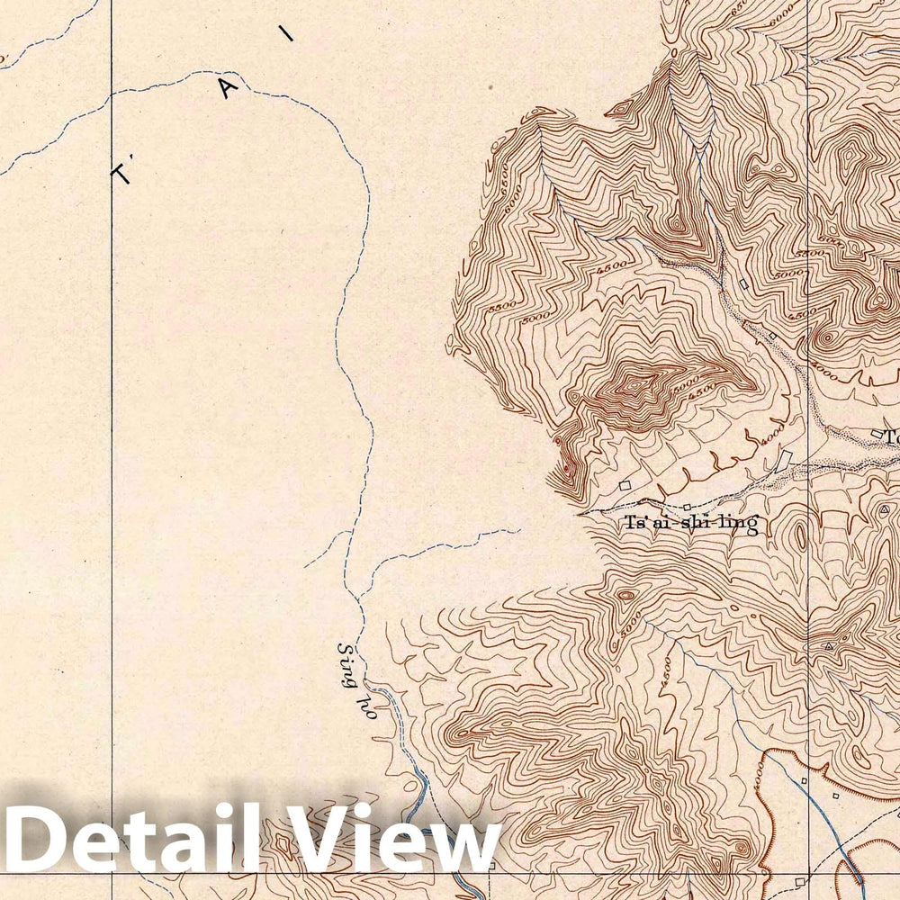 Historic Map : China, 1906 C-I. Wu-Tai-hien Sheet. , Vintage Wall Art