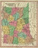 Historic Map : 1836 New Hampshire & Vermont. - Vintage Wall Art