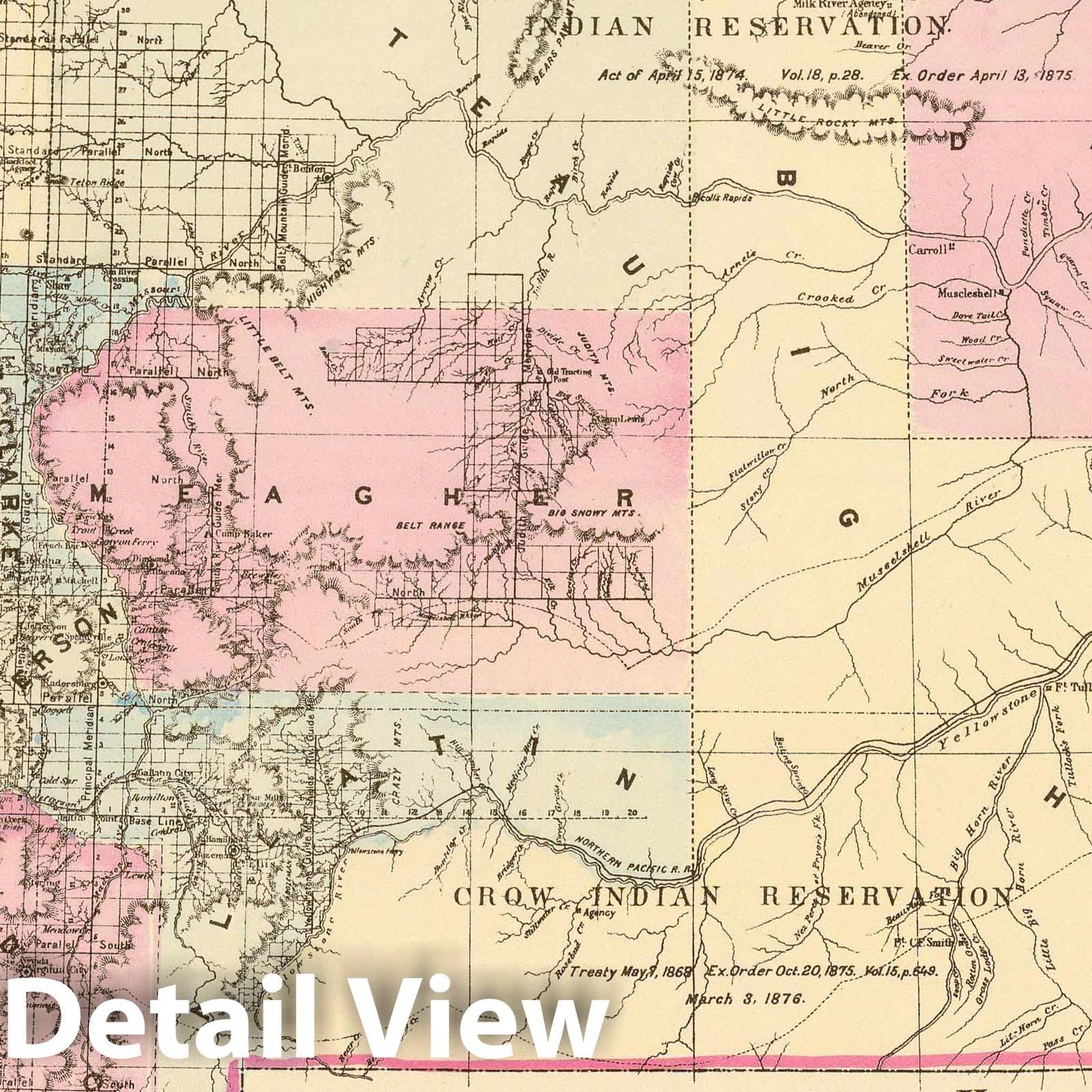 Historic Map : 1880 Montana. - Vintage Wall Art