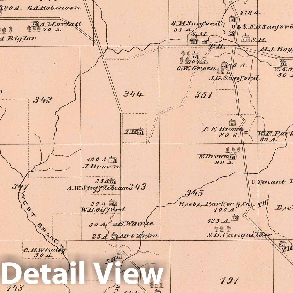 Historic Map : 1878 Eldred, Warren County, Pennsylvania. - Vintage Wall Art
