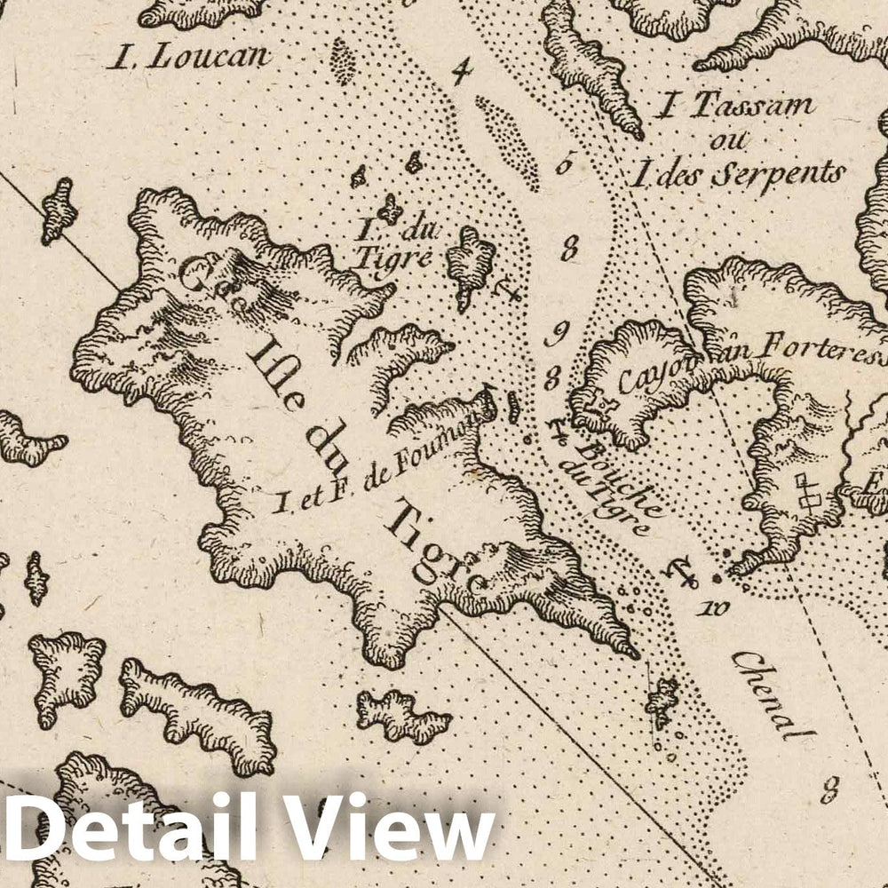 Historic Map : China, 1764 Carte de L'Entree De La Riviere De Canton dans le Chine , Vintage Wall Art