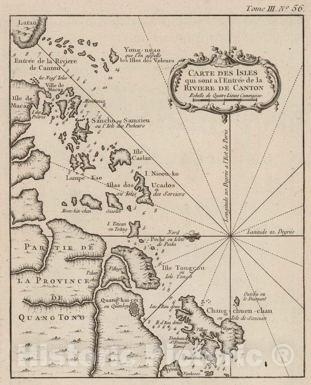 Historic Map : China, 1764 Carte Des Isles qui sont a l'Entree de la Riviere de Canton , Vintage Wall Art