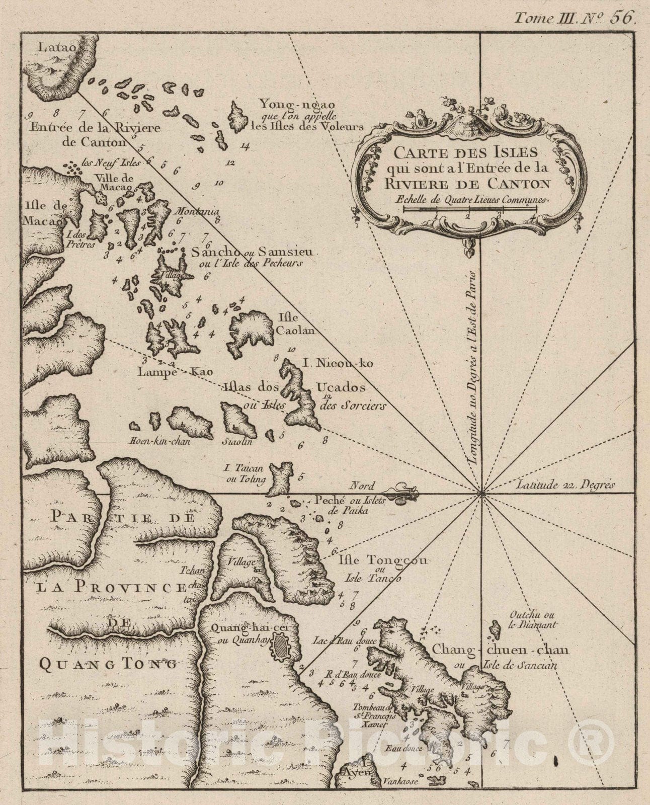 Historic Map : China, 1764 Carte Des Isles qui sont a l'Entree de la Riviere de Canton , Vintage Wall Art