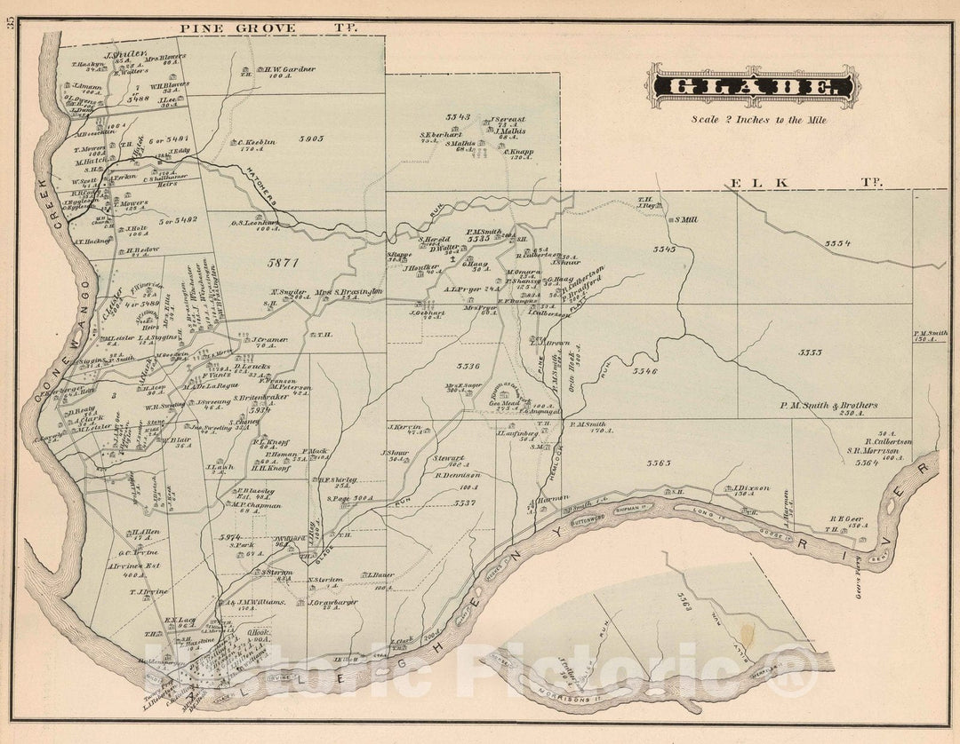 Historic Map : 1878 View: Residences and Businesses, Warren County, Pennsylvania. v1 - Vintage Wall Art