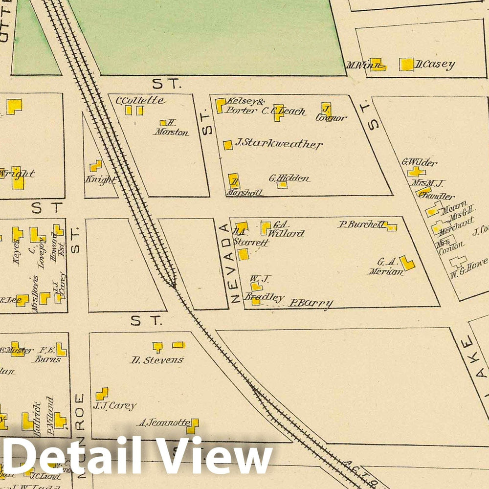 Historic Map : 1892 Nashua, Ward 6-8. v1 - Vintage Wall Art