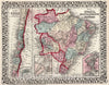 Historic Map : 1877 Map of Brazil, Bolivia, Paraguay, and Uruguay; Map of Chili - Vintage Wall Art