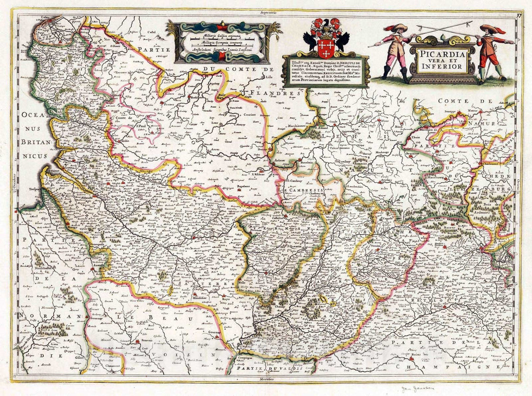 Historic Map : Picardie , France 1682 Picardia vera et Inferior. , Vintage Wall Art