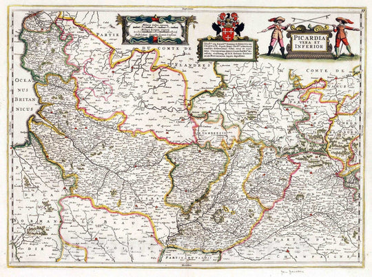 Historic Map : Picardie , France 1682 Picardia vera et Inferior. , Vintage Wall Art